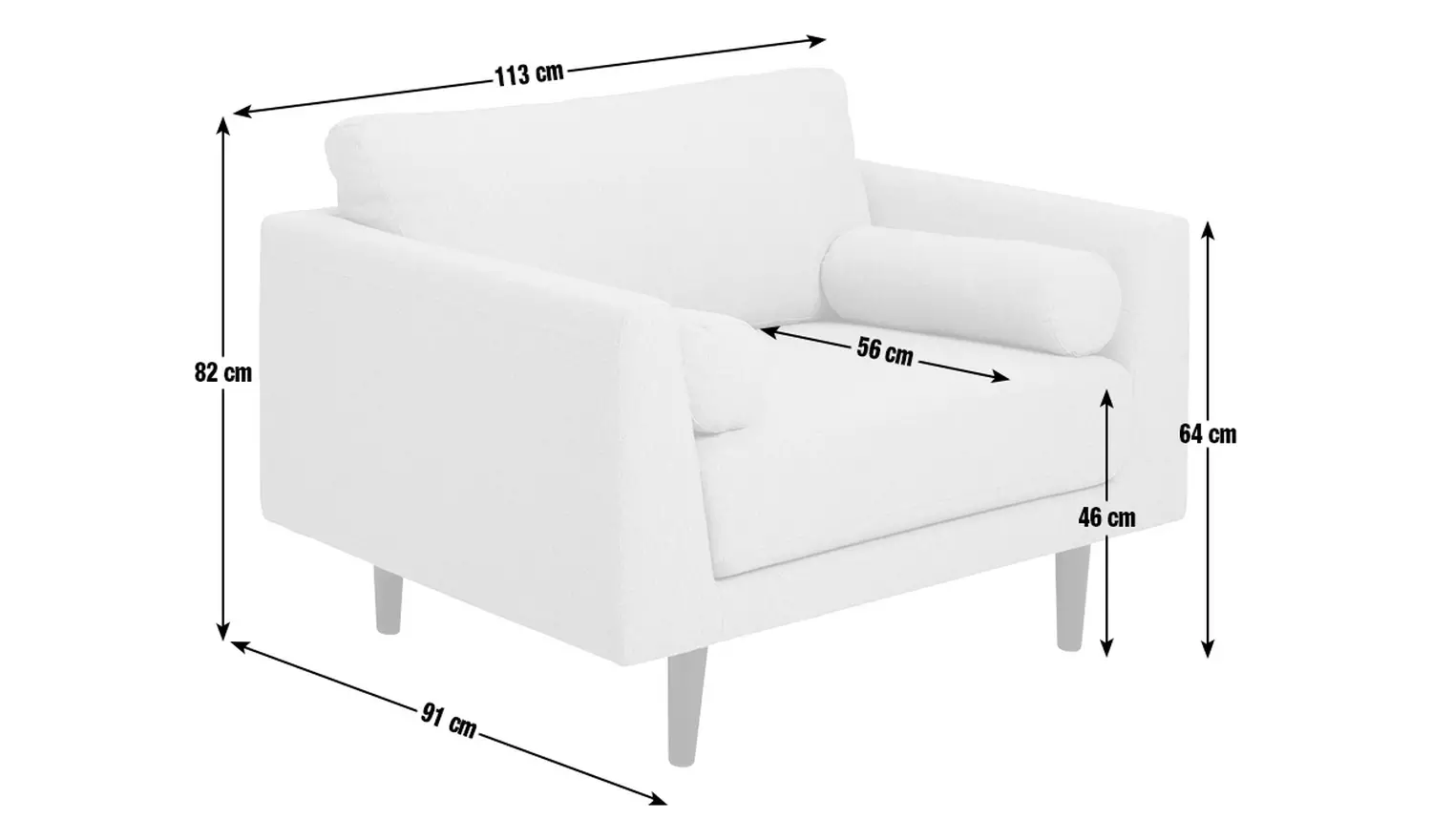 Habitat Jacob Fabric Cuddle Chair - Stone