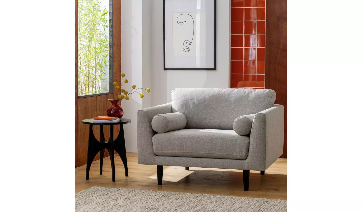 Habitat Jacob Fabric Cuddle Chair - Stone
