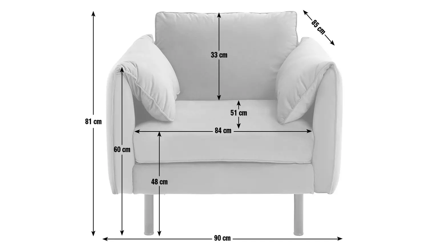 Habitat Bexley Fabric Cuddle Chair in a Box - Olive