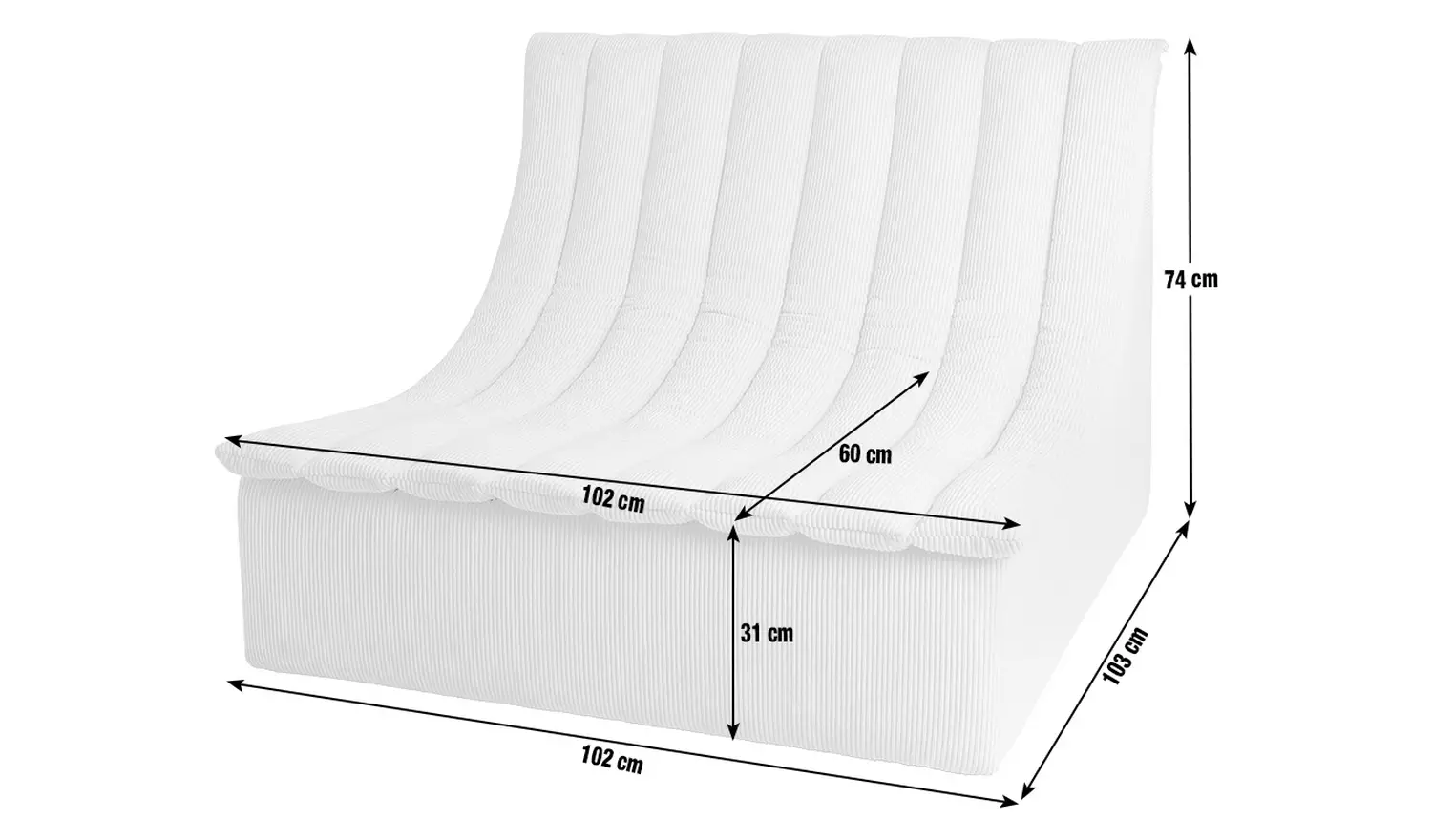 Habitat 60 Scoop Fabric Chair - White