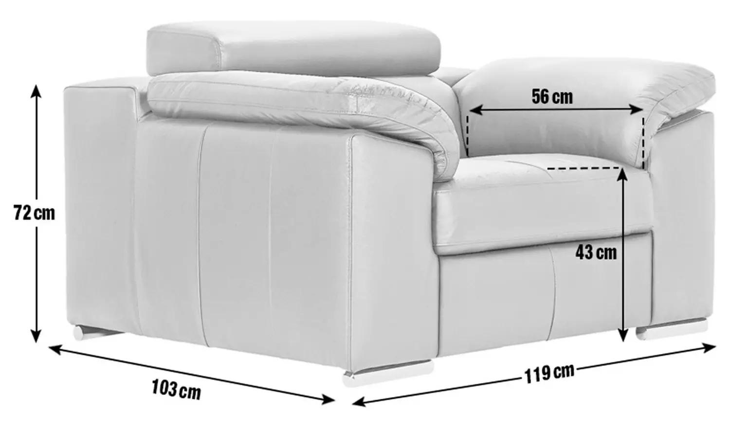 Argos Home Valencia Leather Armchair - Light Grey