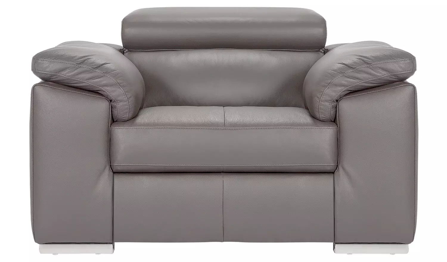 Argos Home Valencia Leather Armchair - Light Grey