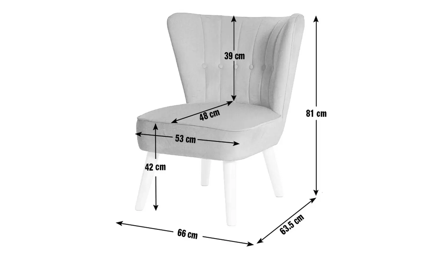Habitat Alexis Velvet Cocktail Chair - Charcoal