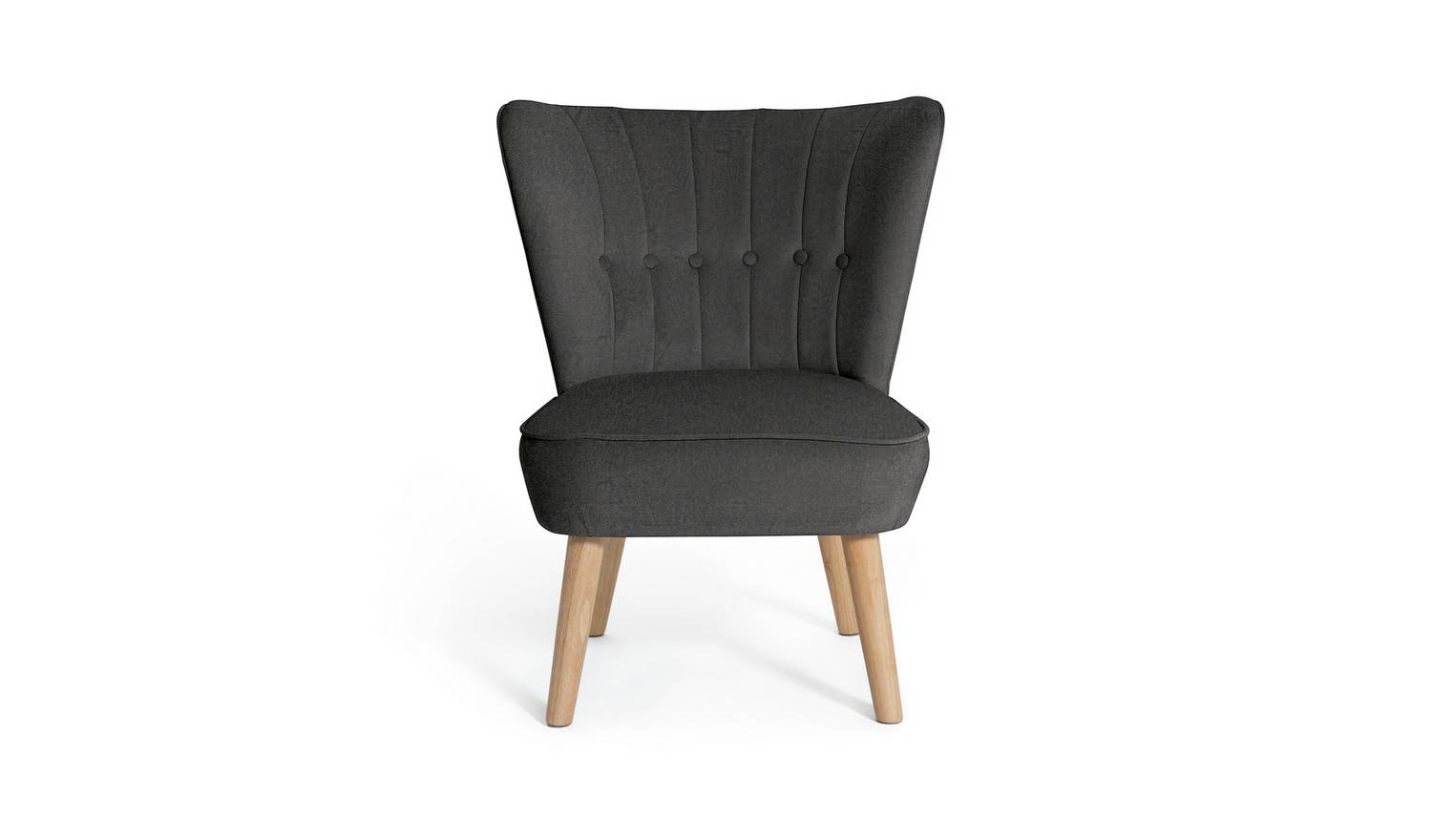 Habitat Alexis Velvet Cocktail Chair - Charcoal