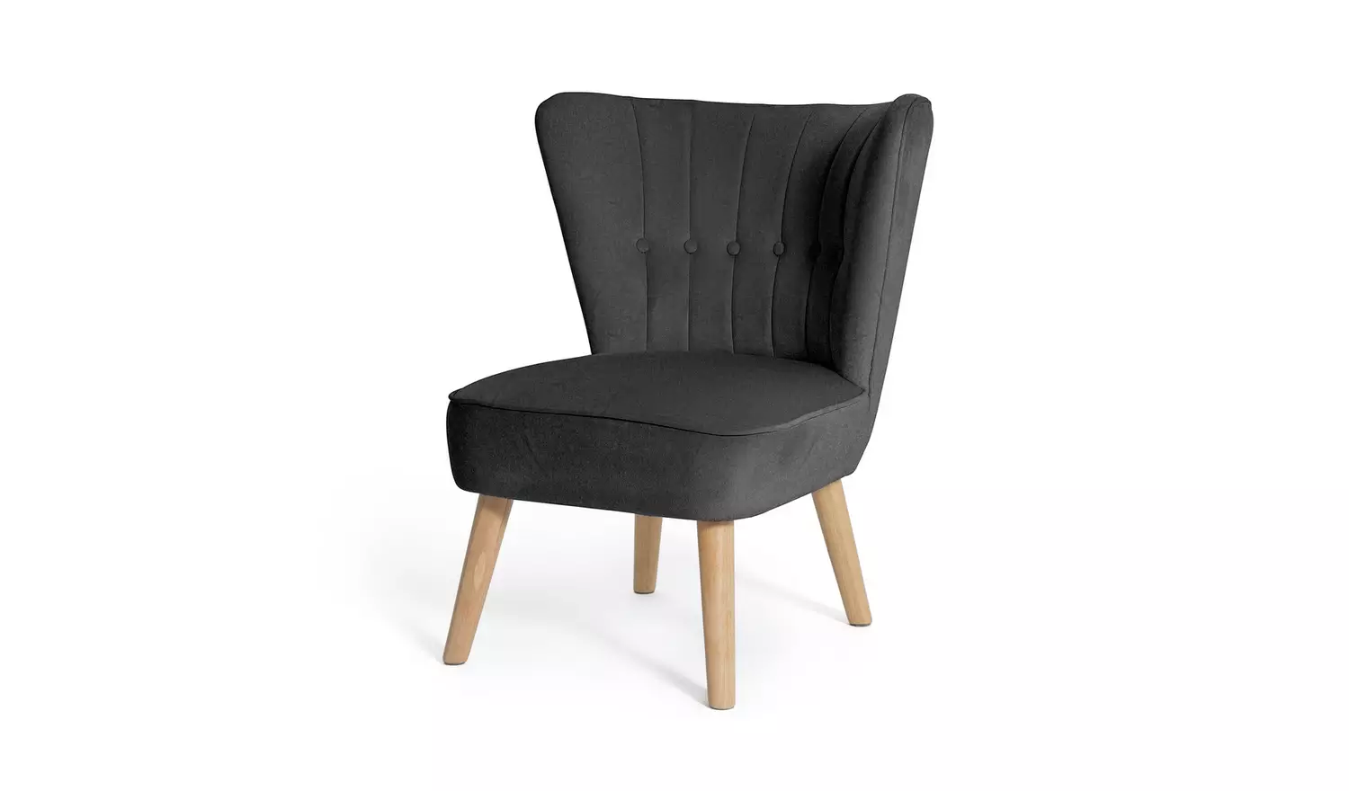 Habitat Alexis Velvet Cocktail Chair - Charcoal