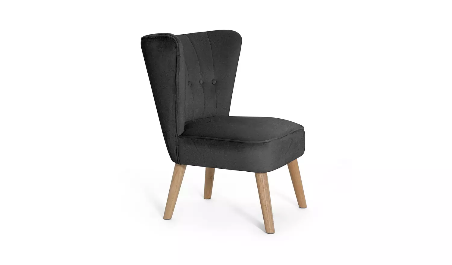 Habitat Alexis Velvet Cocktail Chair - Charcoal