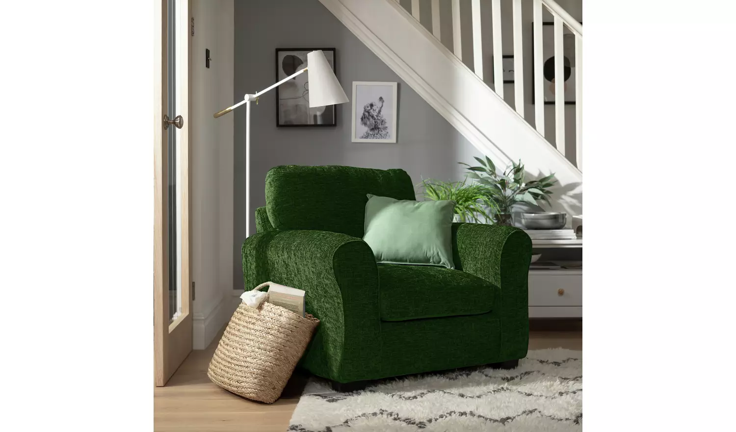 Argos Home Taylor Fabric Chair - Green