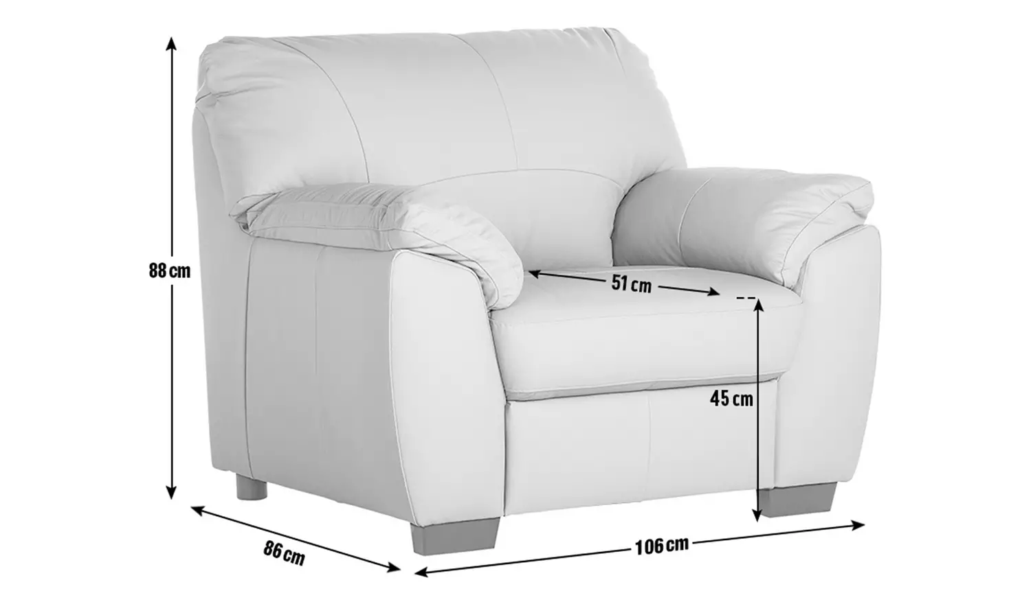 Argos Home Milano Leather Armchair - Light Grey