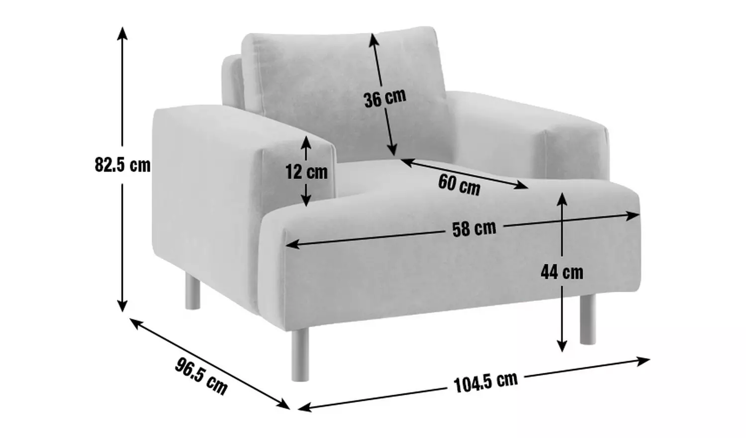 Habitat Julien Velvet Armchair - Orange