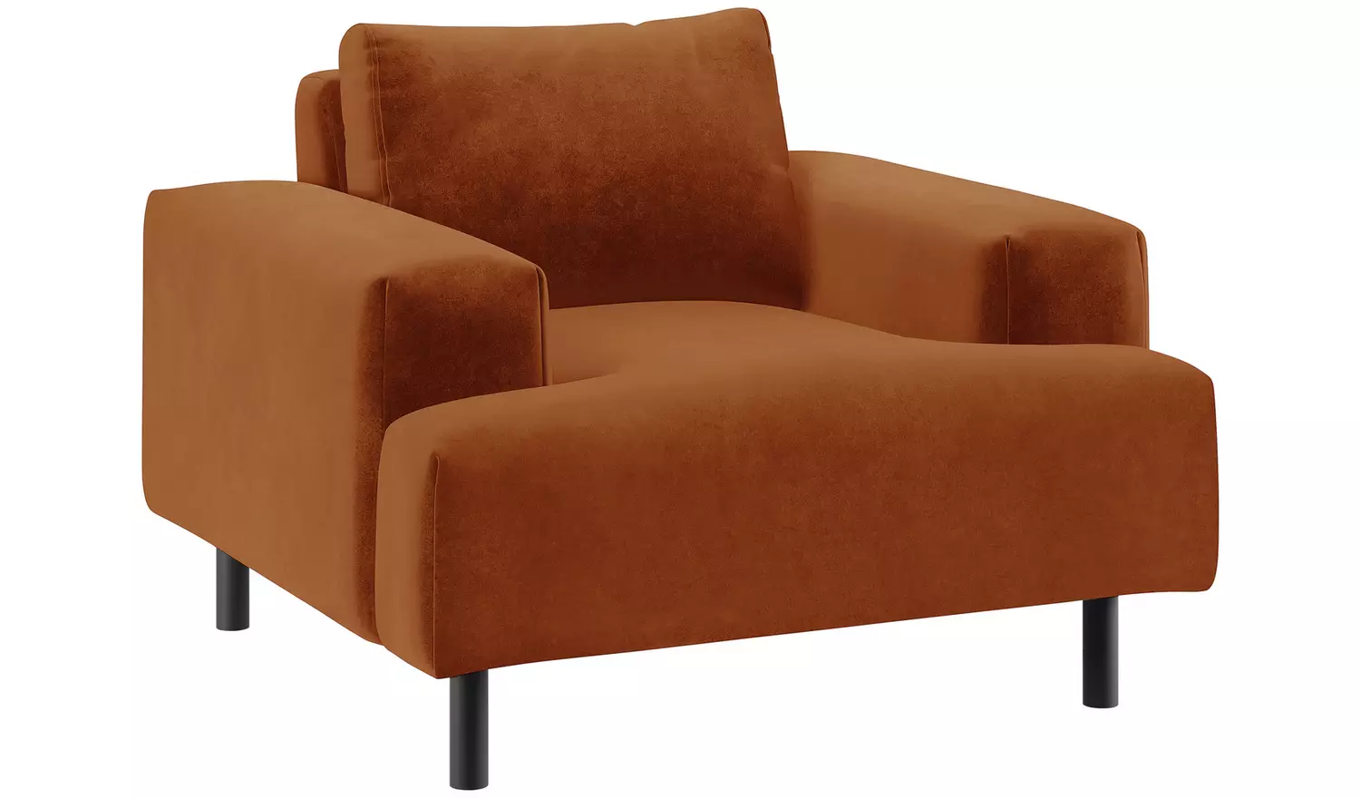 Habitat Julien Velvet Armchair - Orange