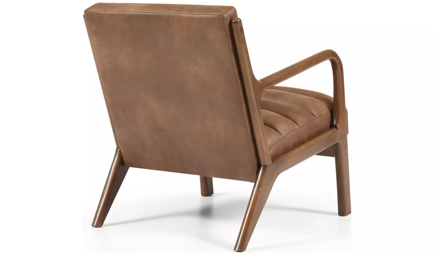 Kyoto Leah Faux Leather Ribbed Chair - Brown