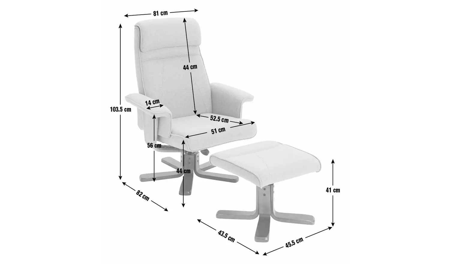 Argos Home Abel Faux Leather Swivel Chair & Footstool- Black