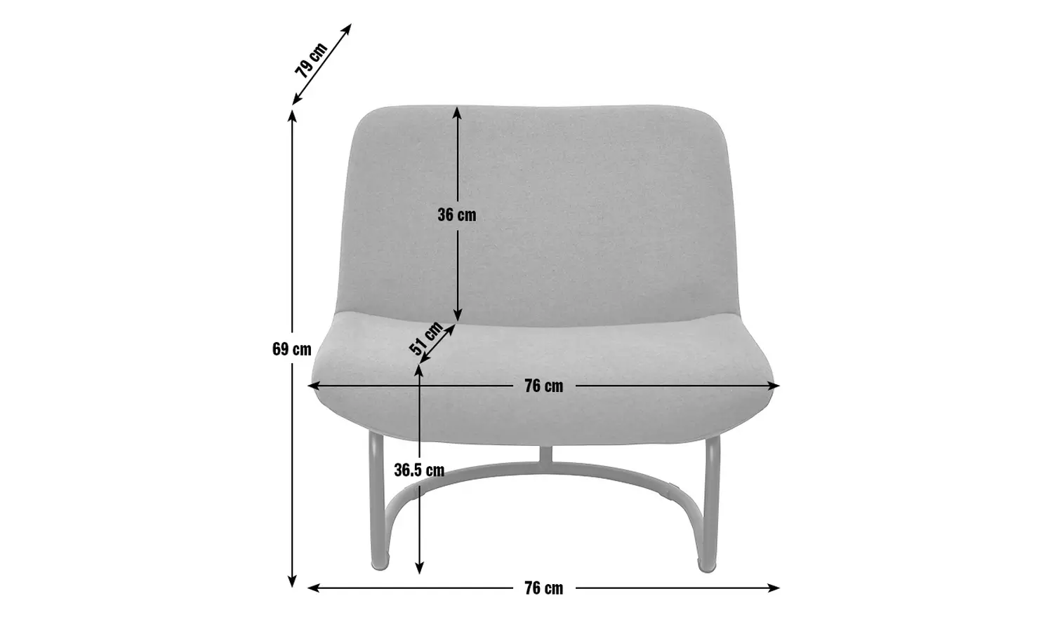 Habitat Oskar Fabric Accent Chair - Grey