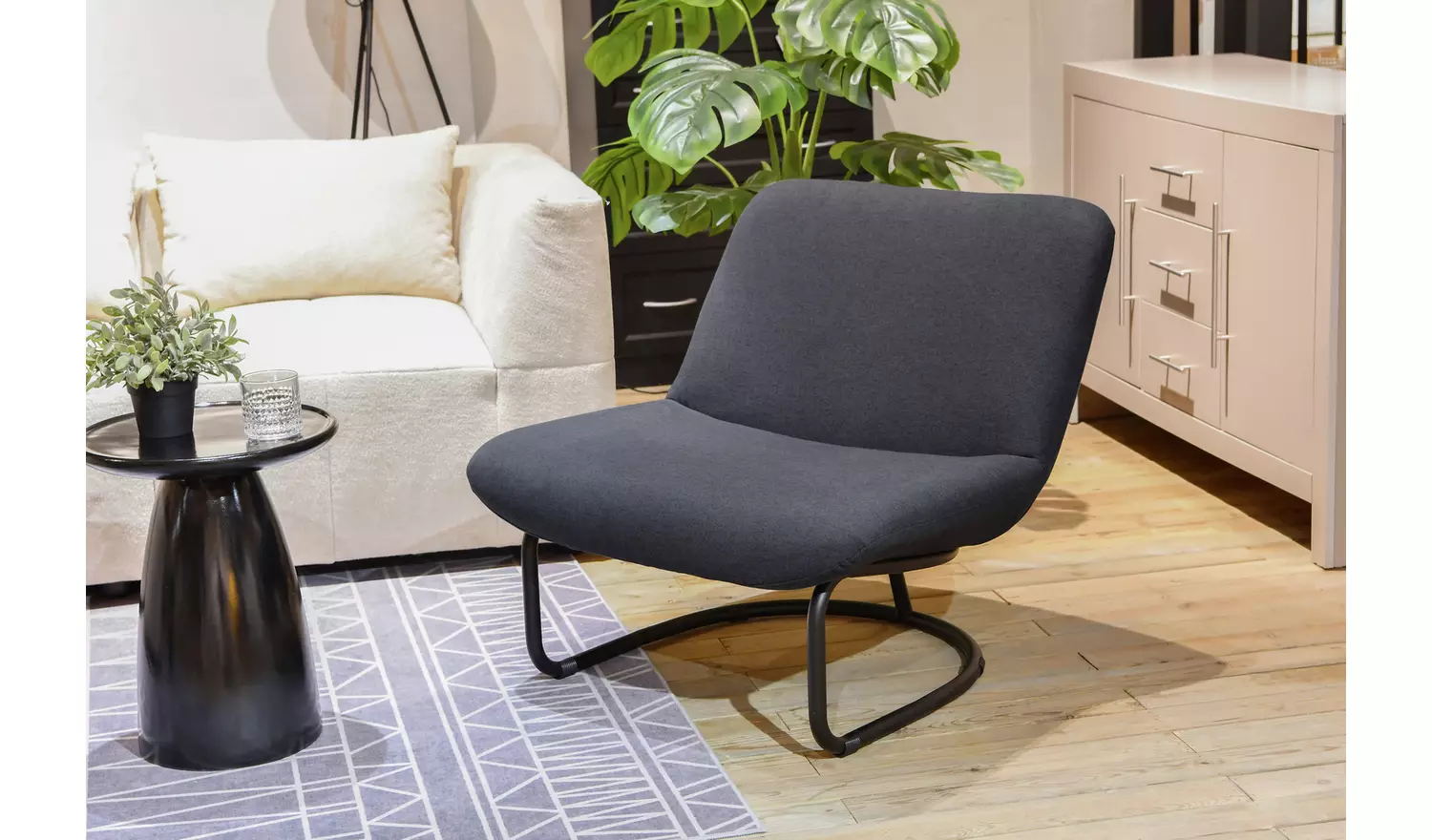 Habitat Oskar Fabric Accent Chair - Grey