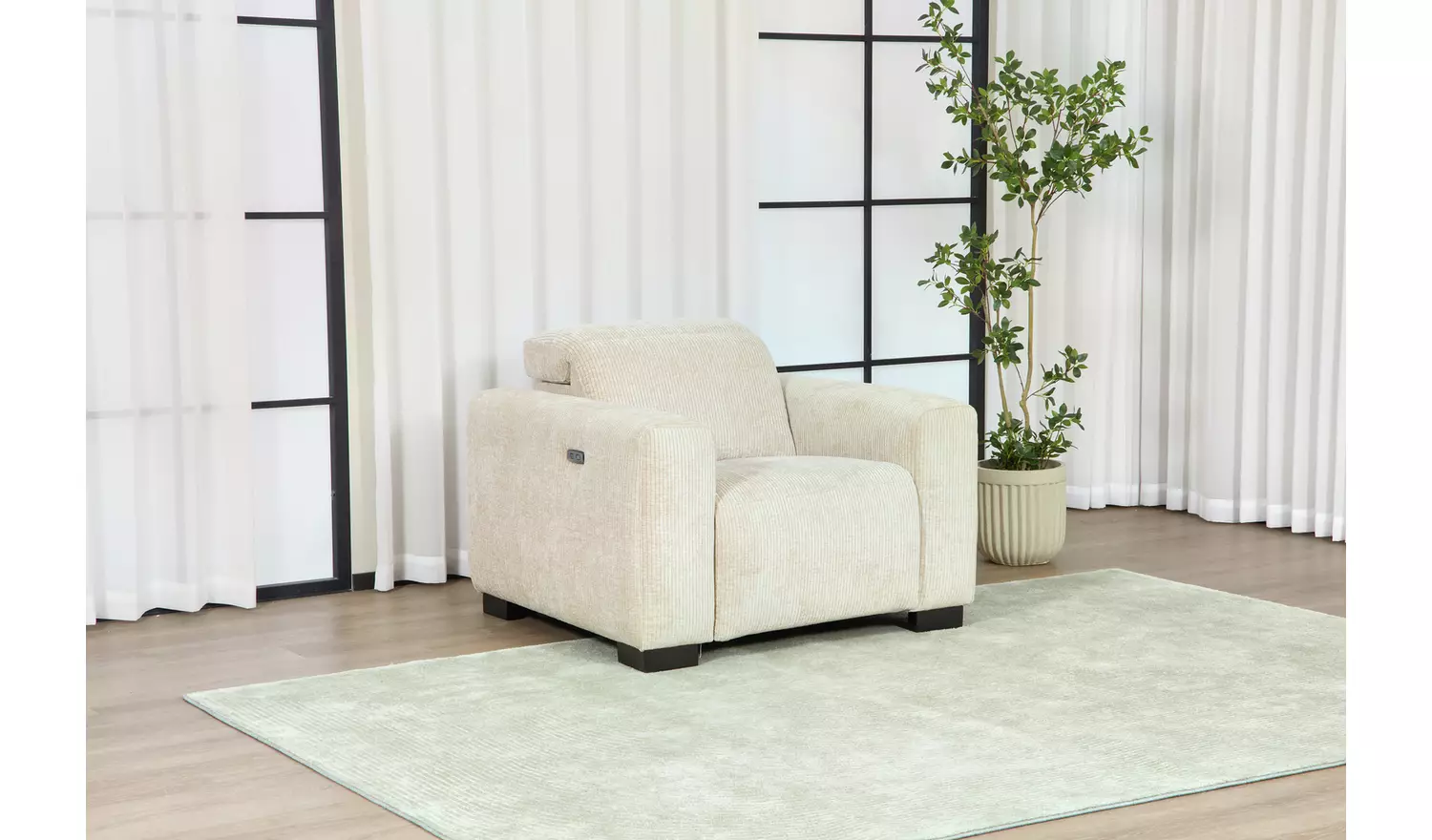 Habitat Reggie Fabric Recliner Chair - Beige