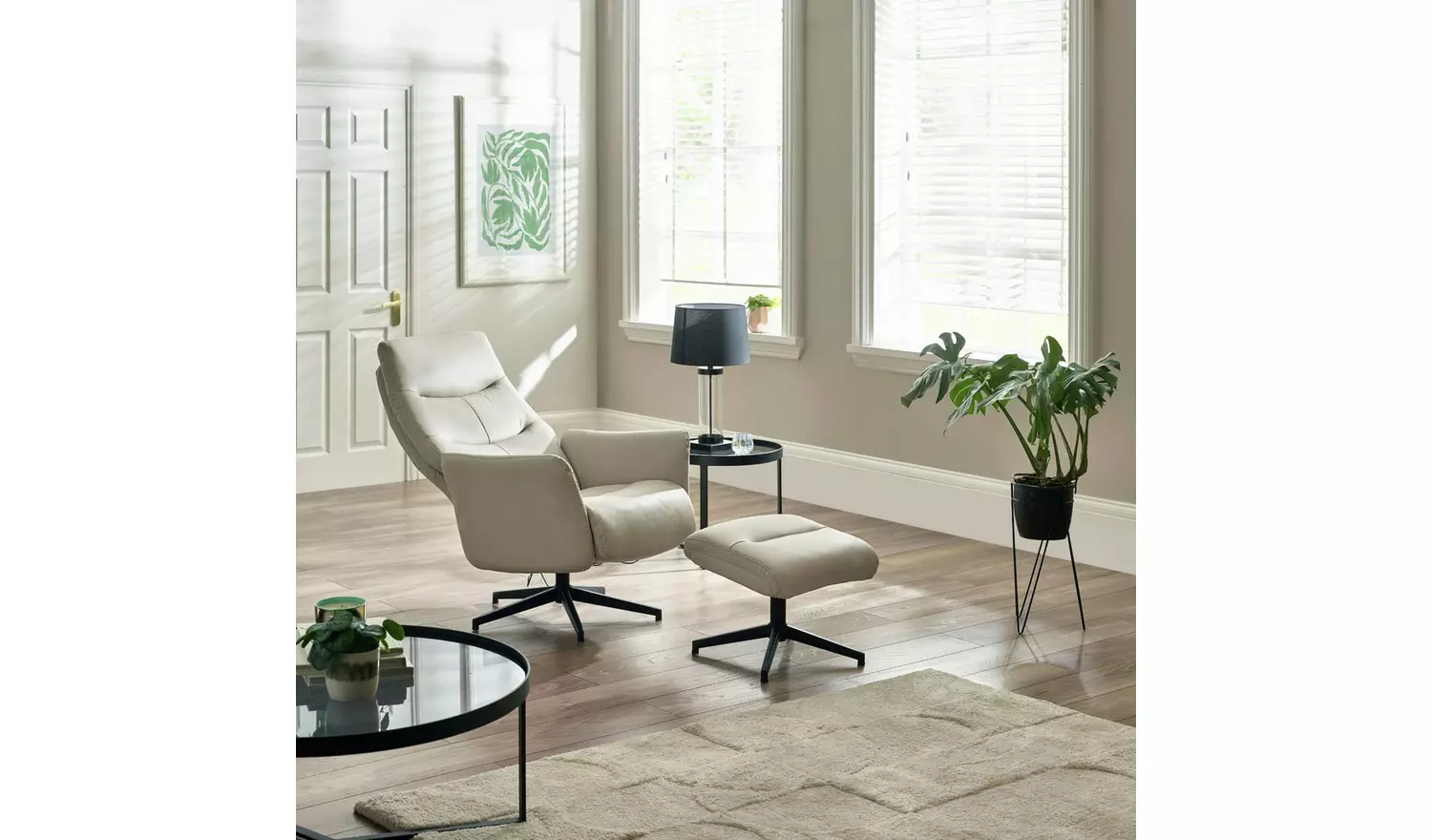 Julian Bowen Priya Manual Recliner Chair & Footstool - Grey