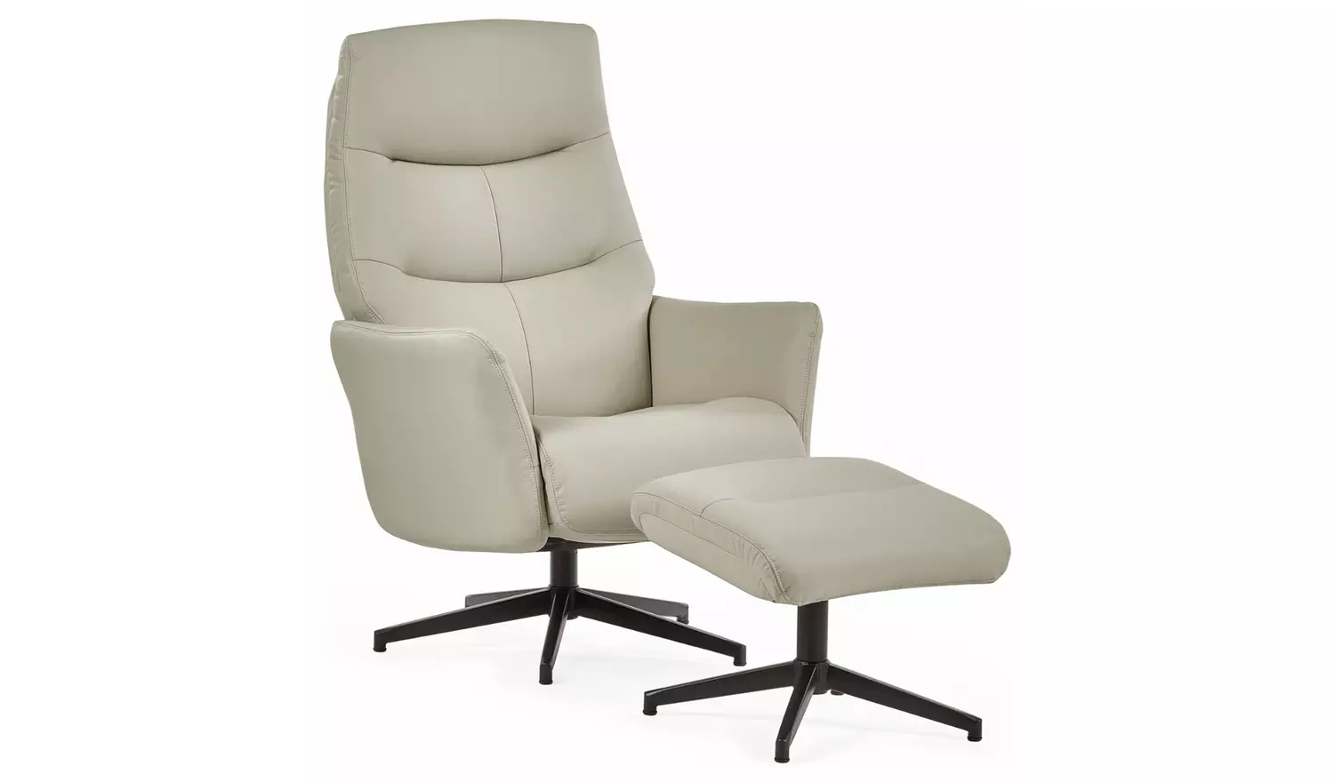 Julian Bowen Priya Manual Recliner Chair & Footstool - Grey