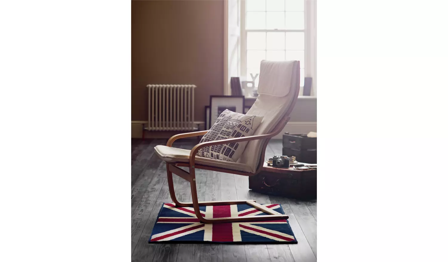 Habitat Bentwood High Back Chair & Footstool - Charcoal