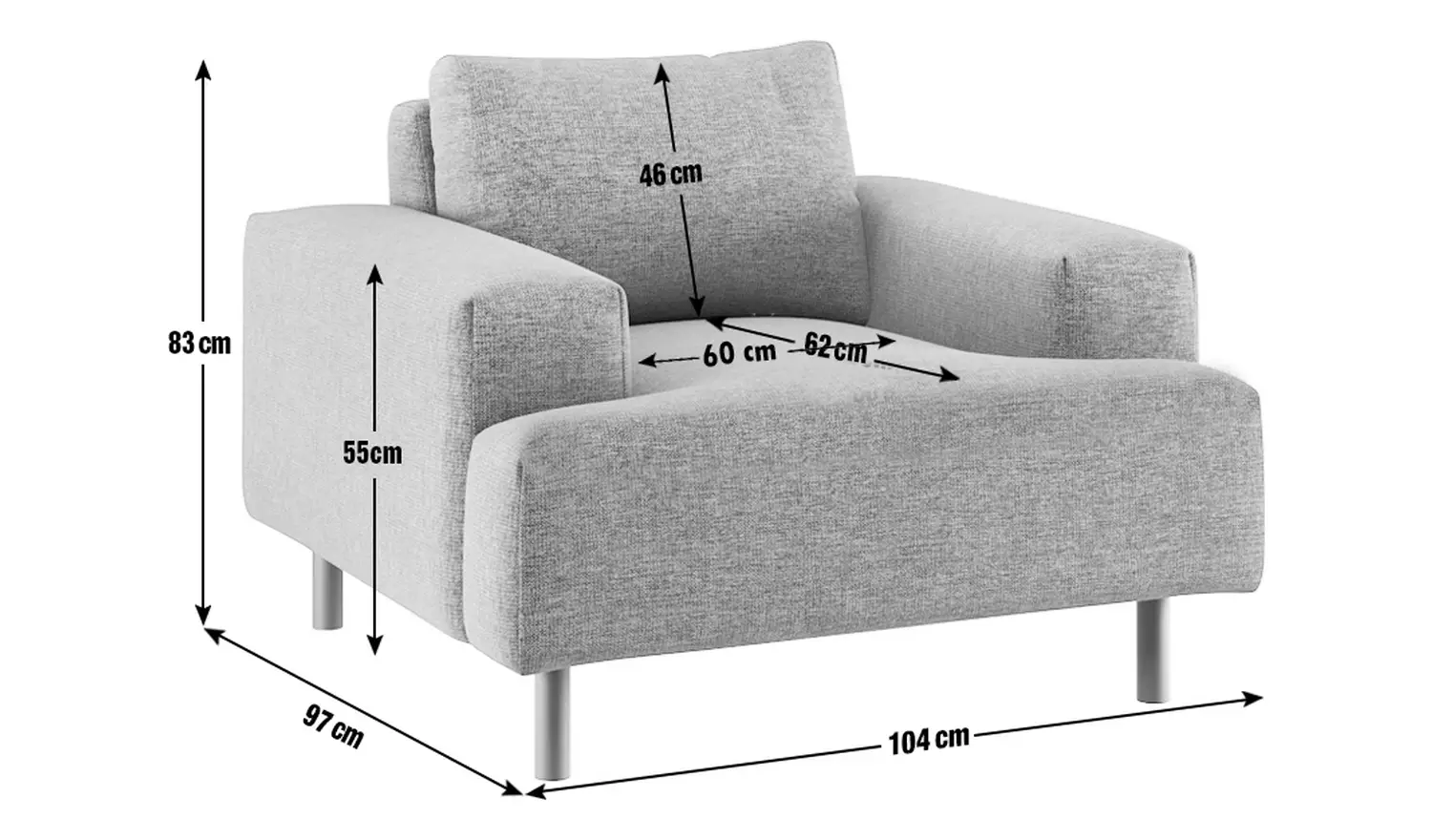 Habitat Julien Velvet Armchair - Navy