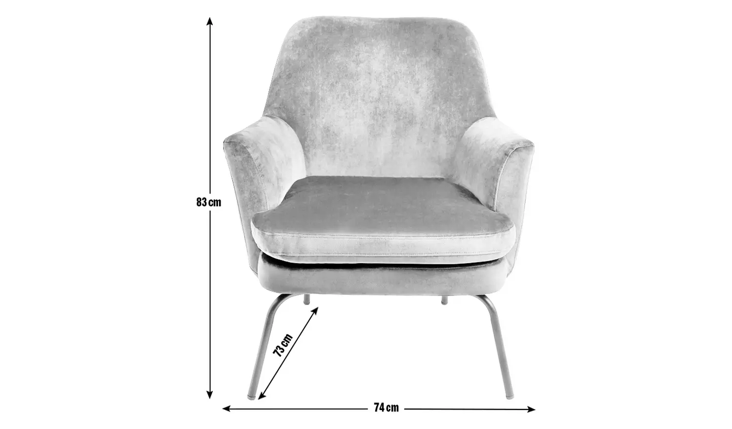 Habitat Celine Velvet Accent Chair - Blue