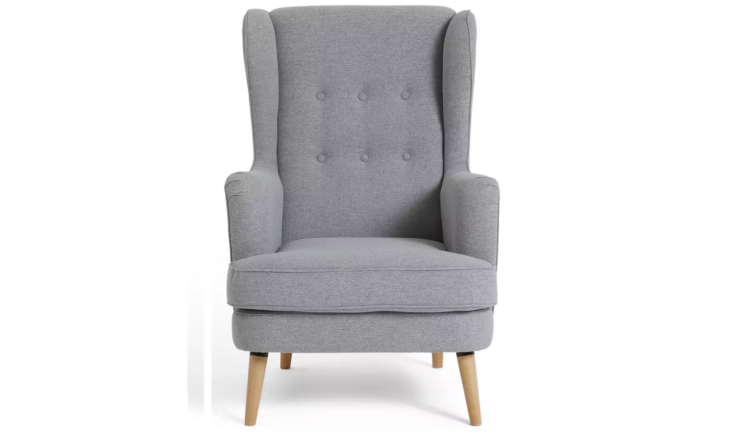 Habitat Callie Fabric Wingback Chair- Light Grey