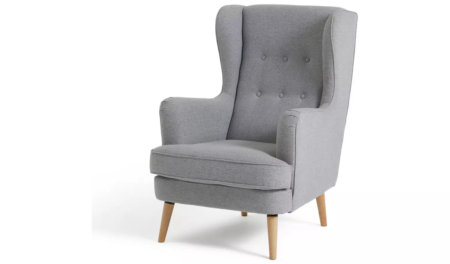 Habitat Callie Fabric Wingback Chair- Light Grey