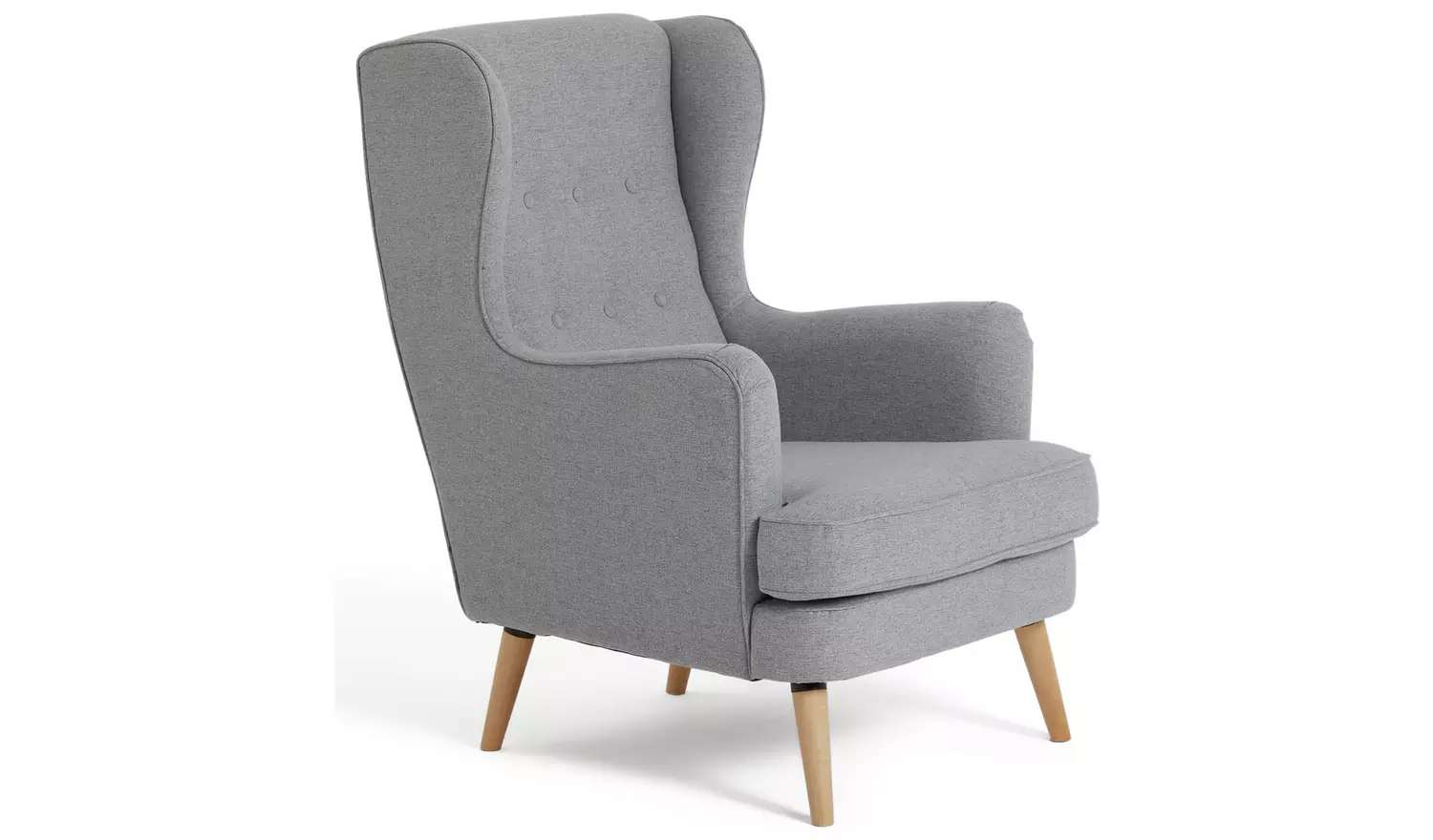 Habitat Callie Fabric Wingback Chair- Light Grey