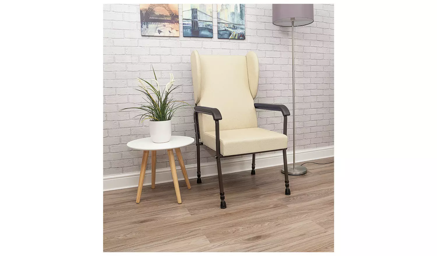 Aidapt Chelsfield Fabric Wingback Chair - Cream