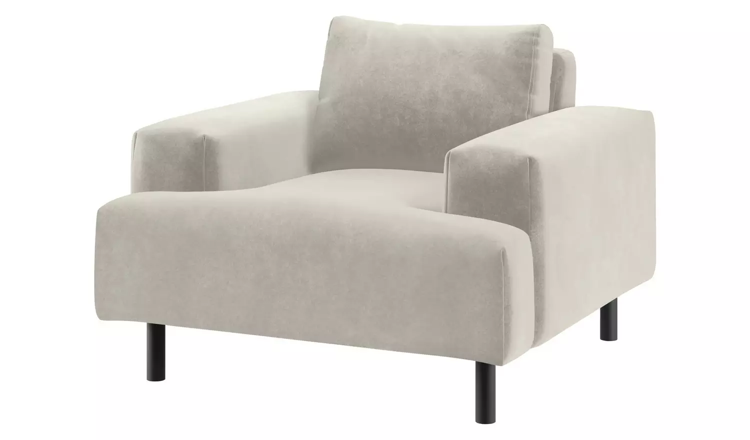 Habitat Julien Velvet Armchair - Natural