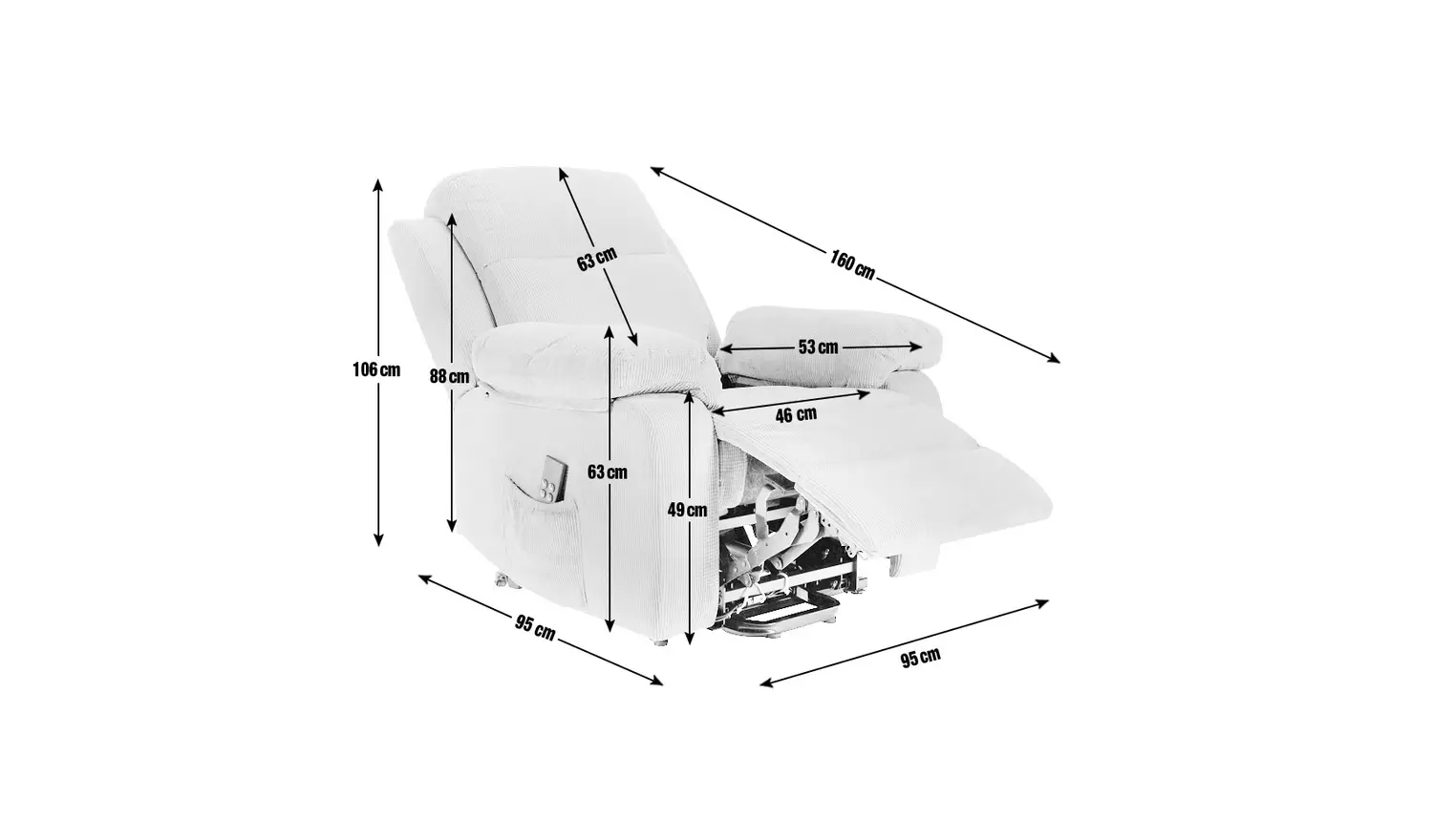 Argos Home Bradley Rise & Recline Chair -Natural & Chocolate