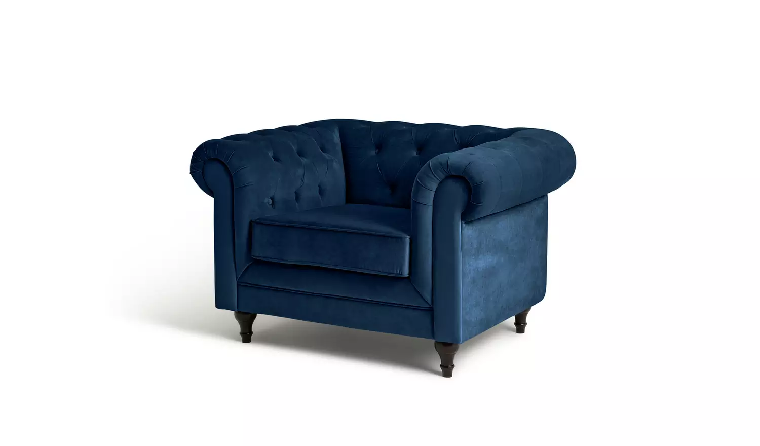 Habitat Chesterfield Velvet Armchair - Blue
