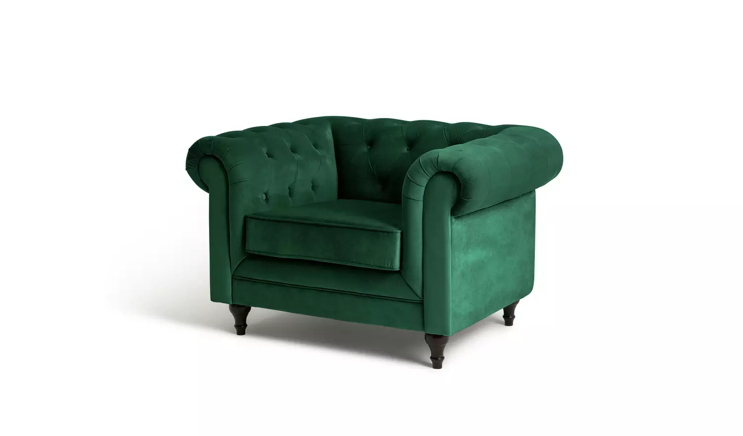 Habitat Chesterfield Velvet Armchair - Green