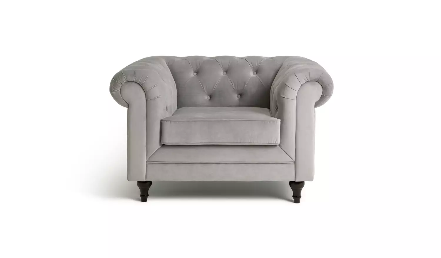 Habitat Chesterfield Velvet Armchair - Light Grey
