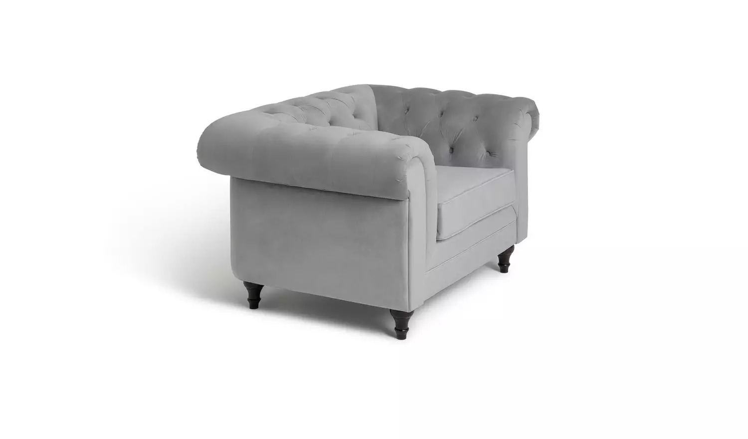 Habitat Chesterfield Velvet Armchair - Light Grey