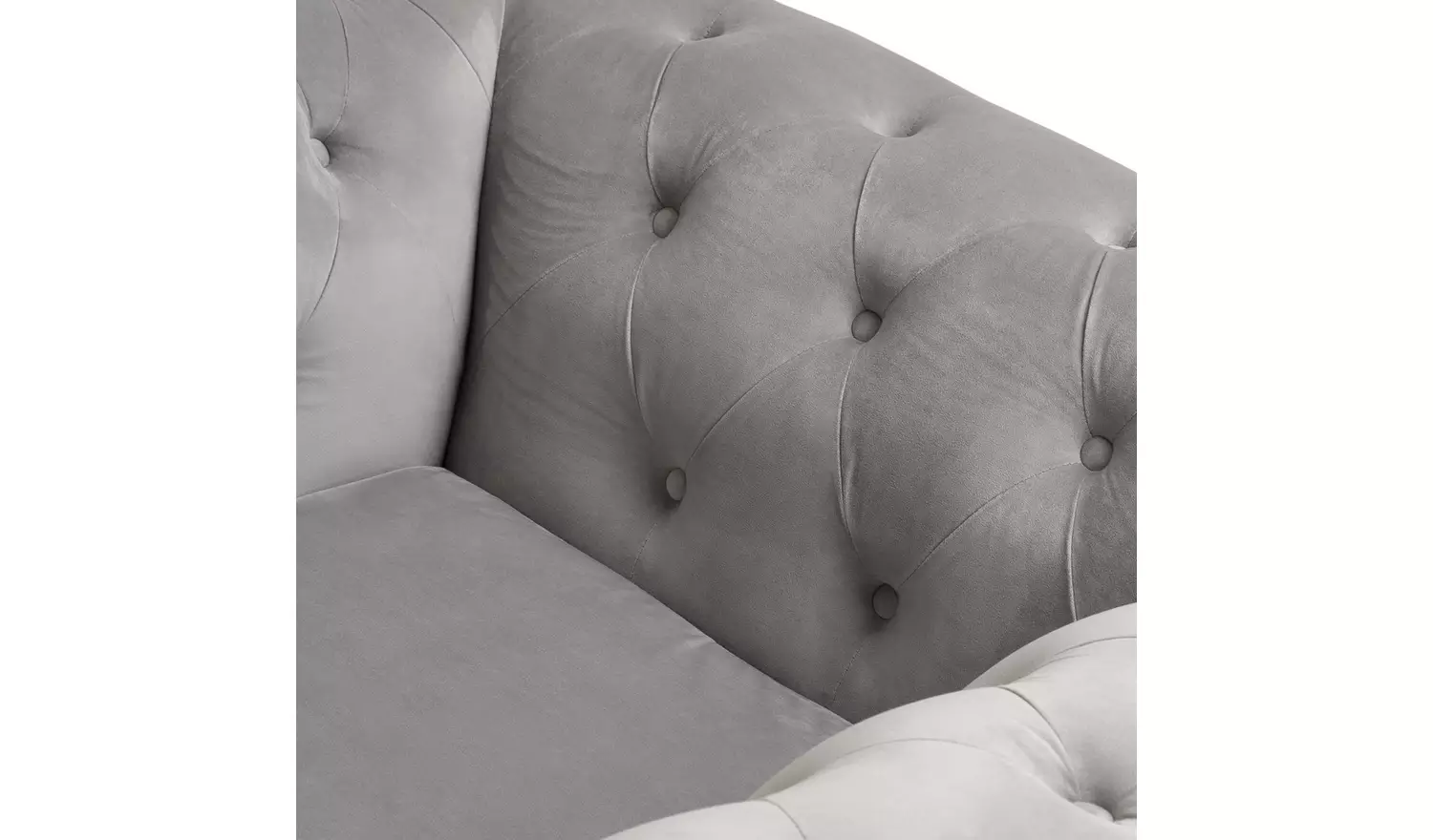 Habitat Chesterfield Velvet Armchair - Light Grey