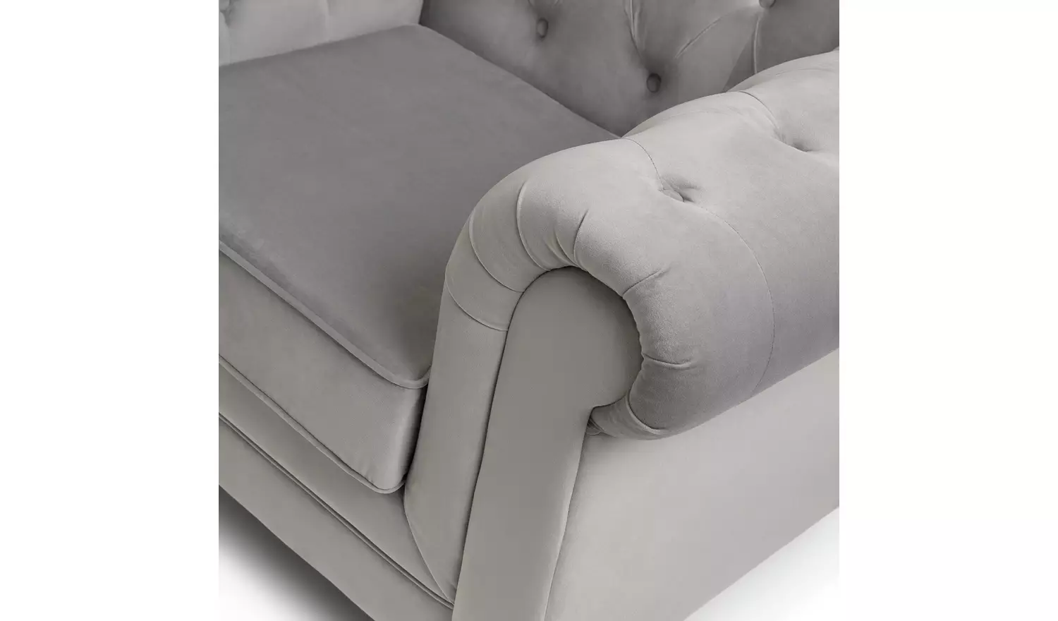 Habitat Chesterfield Velvet Armchair - Light Grey