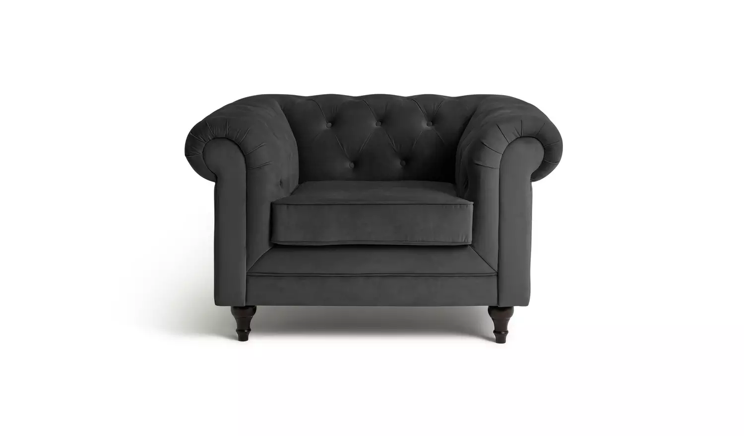 Habitat Chesterfield Velvet Armchair - Charcoal