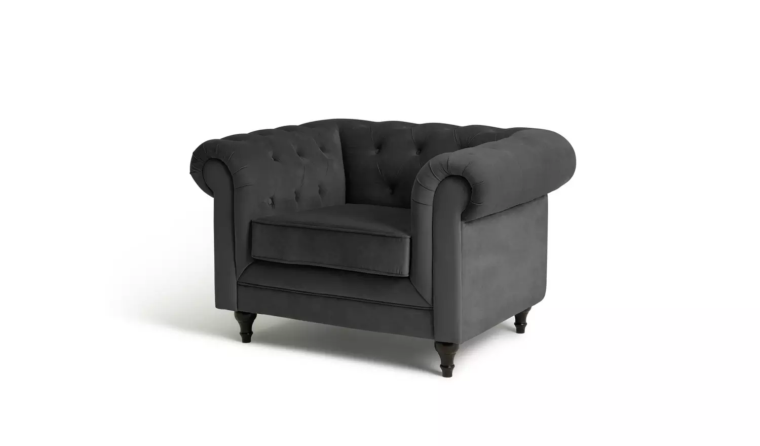 Habitat Chesterfield Velvet Armchair - Charcoal