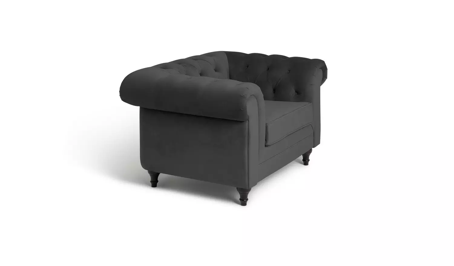Habitat Chesterfield Velvet Armchair - Charcoal