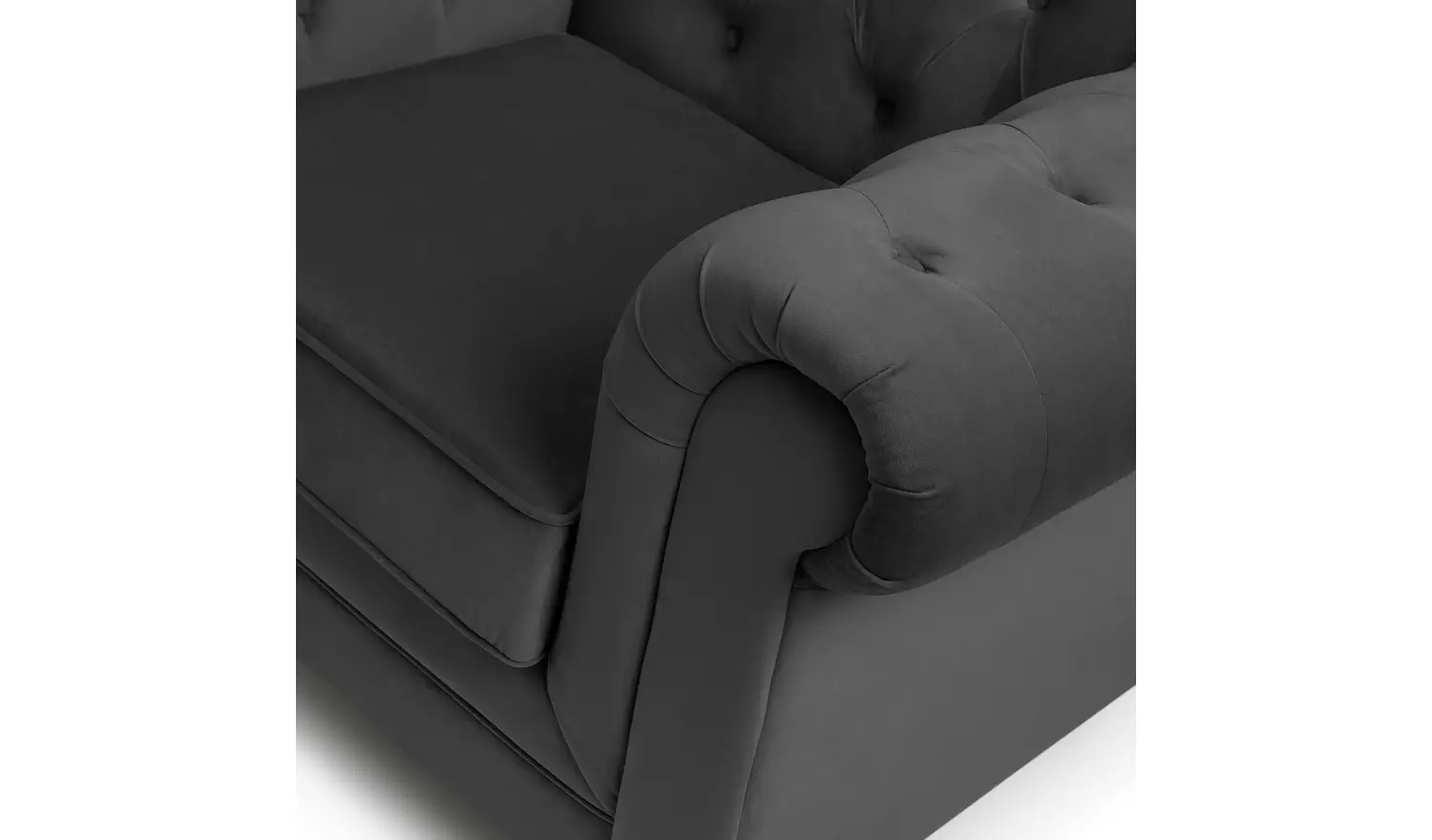 Habitat Chesterfield Velvet Armchair - Charcoal