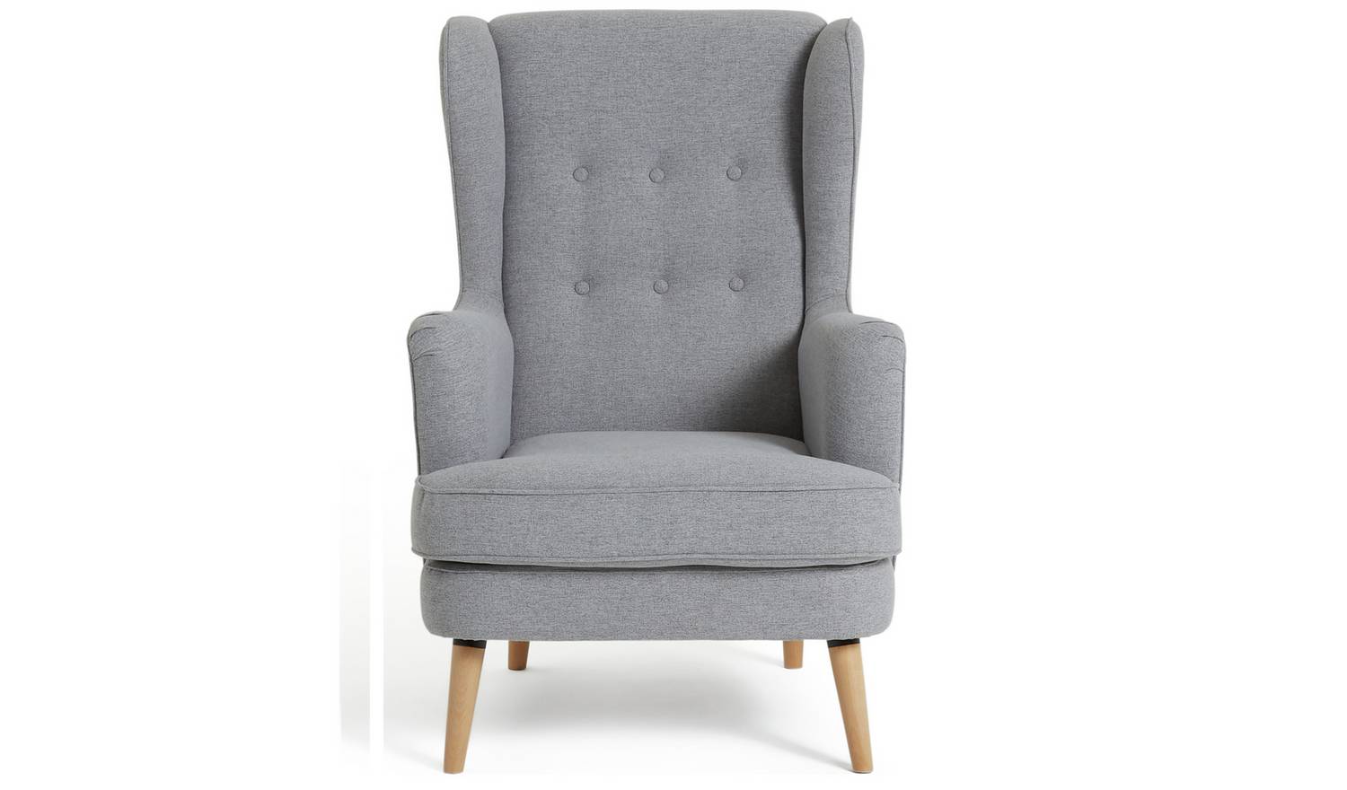 Habitat Callie Fabric Wingback Chair- Light Grey