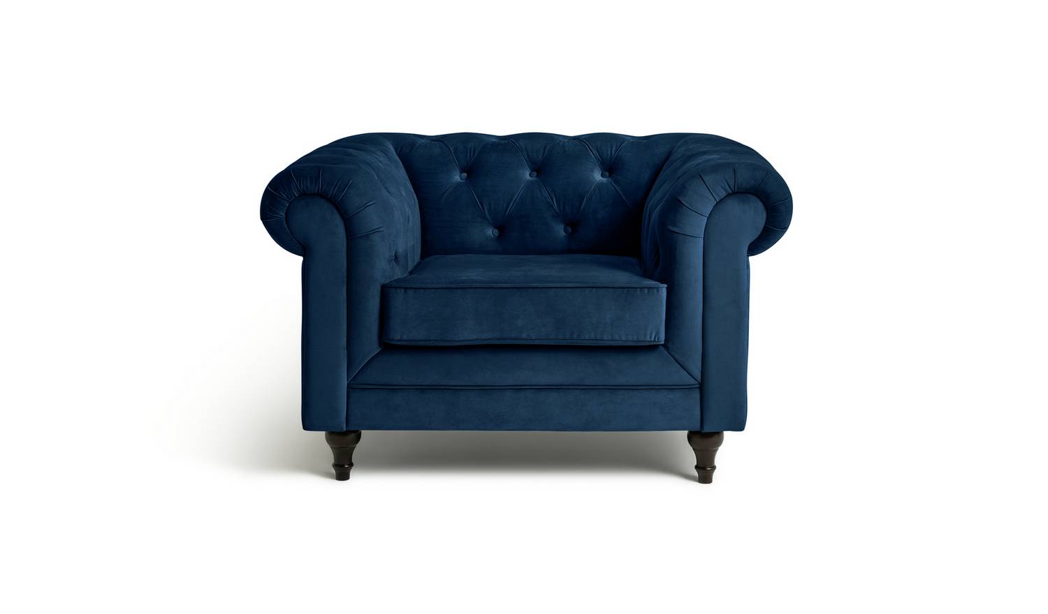 Habitat Chesterfield Velvet Armchair - Blue