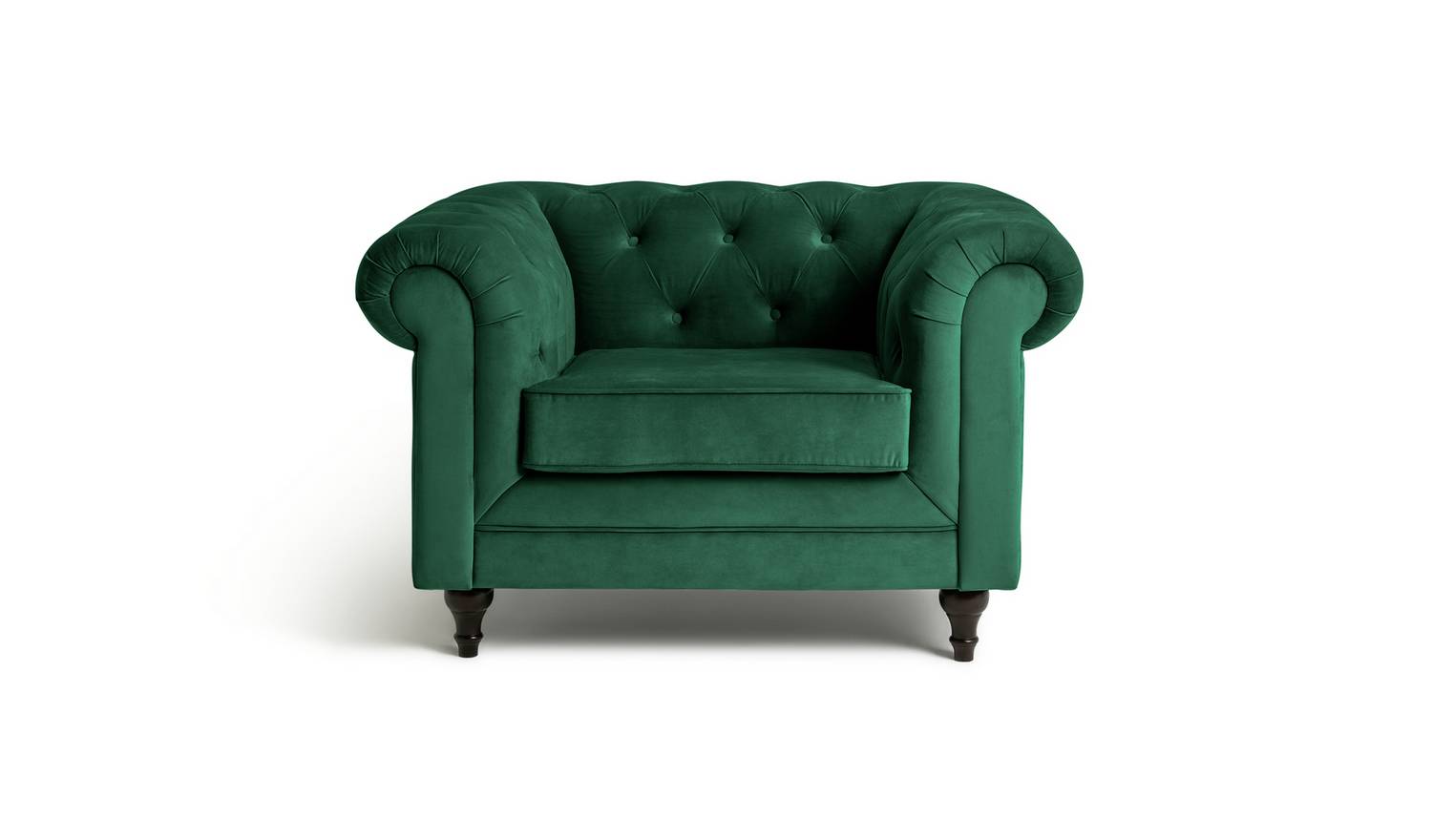 Habitat Chesterfield Velvet Armchair - Green