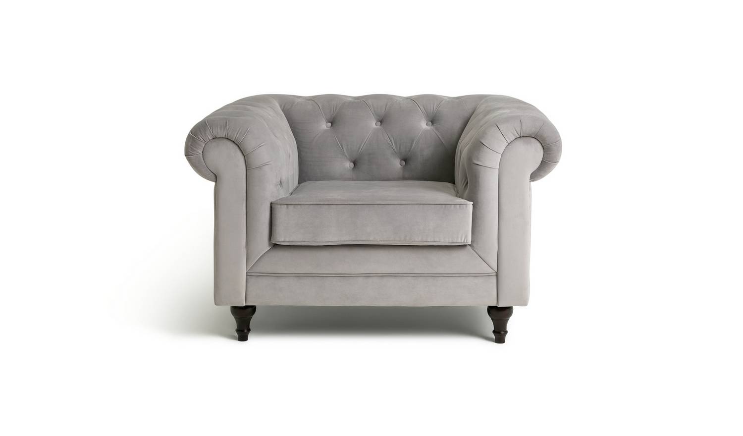 Habitat Chesterfield Velvet Armchair - Light Grey
