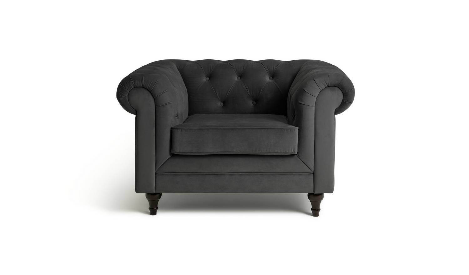 Habitat Chesterfield Velvet Armchair - Charcoal
