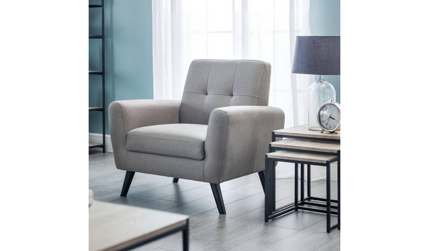 Julian Bowen Monza Fabric Armchair - Grey