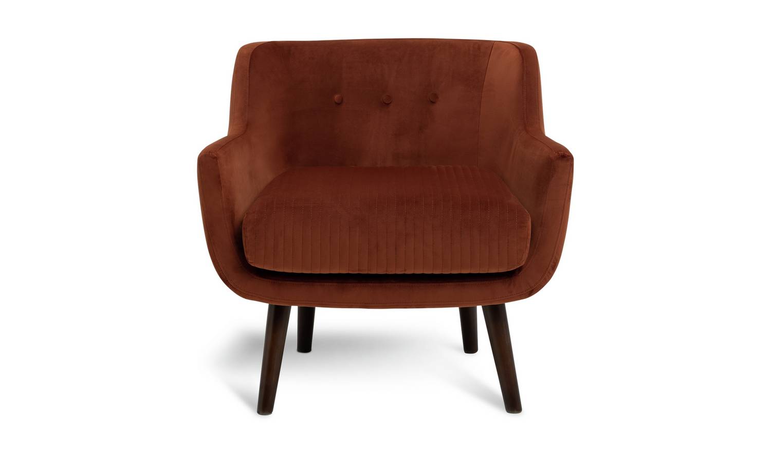 Habitat Nellie Velvet Chair - Rust Orange