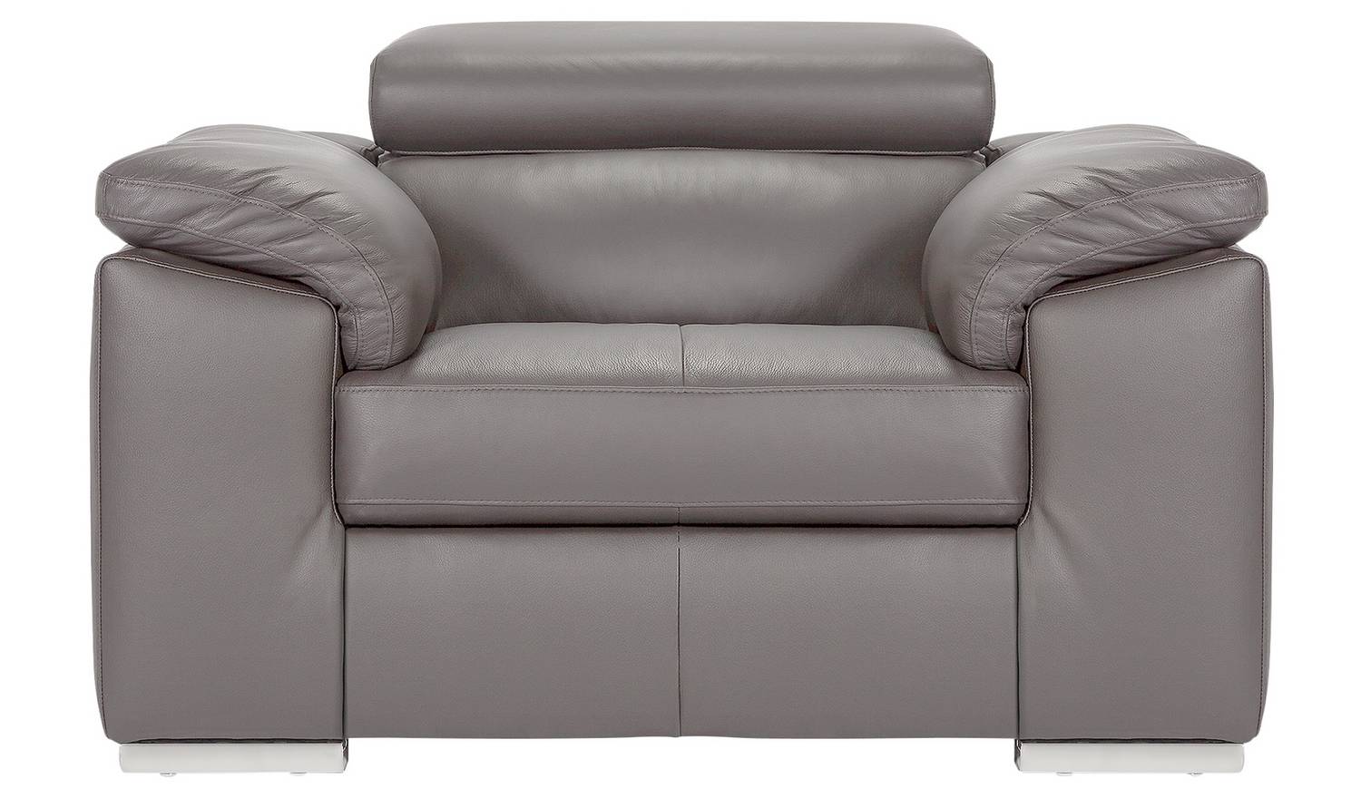Argos Home Valencia Leather Armchair - Light Grey