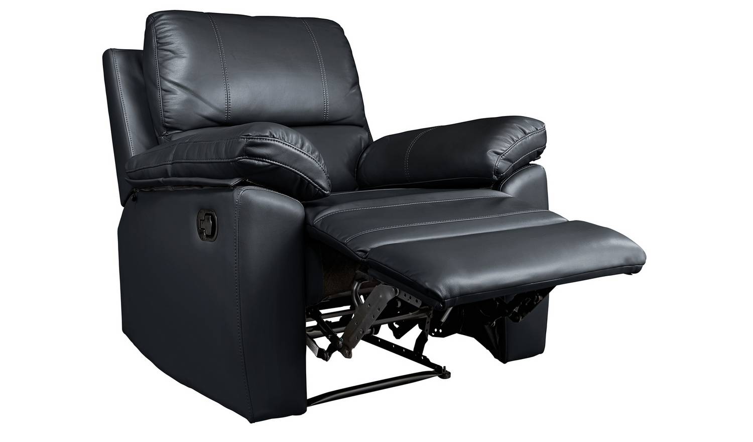 Argos Home Toby Faux Leather Manual Recliner Chair - Black
