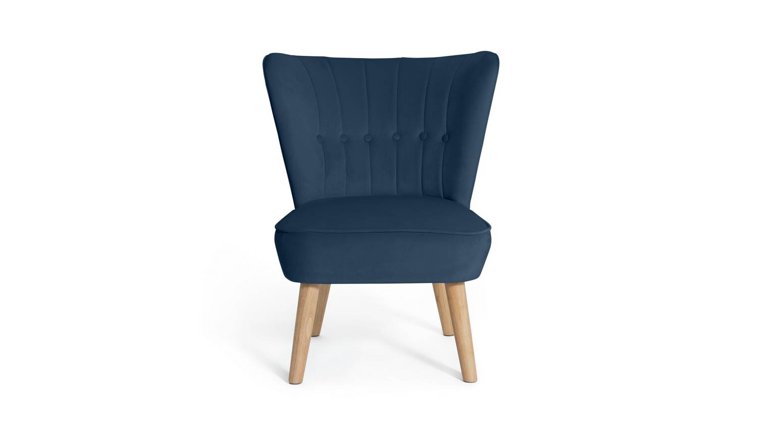 Habitat Alexis Velvet Cocktail Chair - Navy